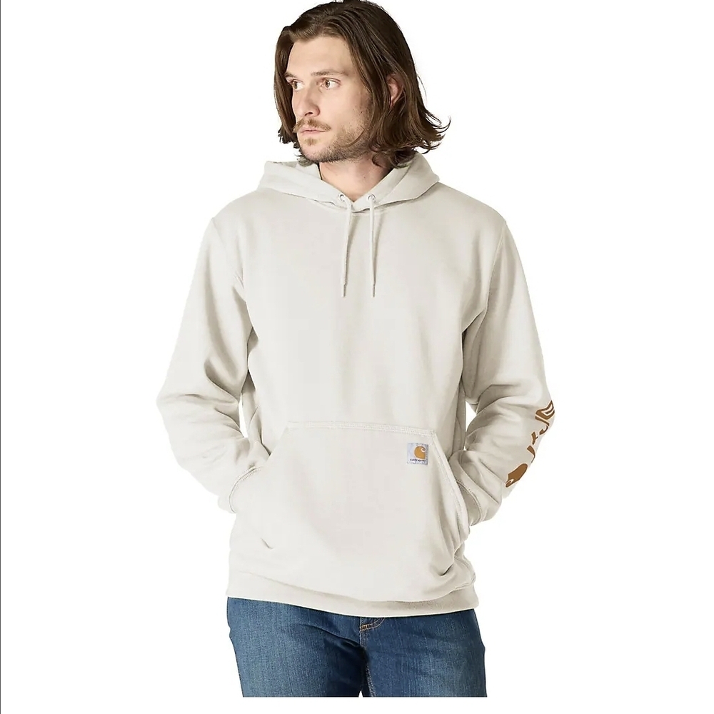 Carhartt Men's Loose Fit Midweight Logo Sleeve Graphic Hoodie